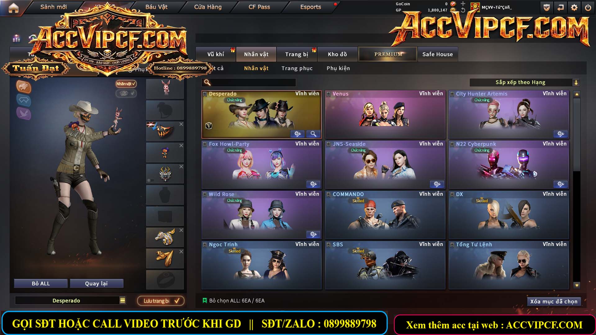 MÃ CF15844 - GIÁ THUÊ : 4M3 - CHIẾN ZOM XINH, C4 NHẸ - 26 VIP - VIP4