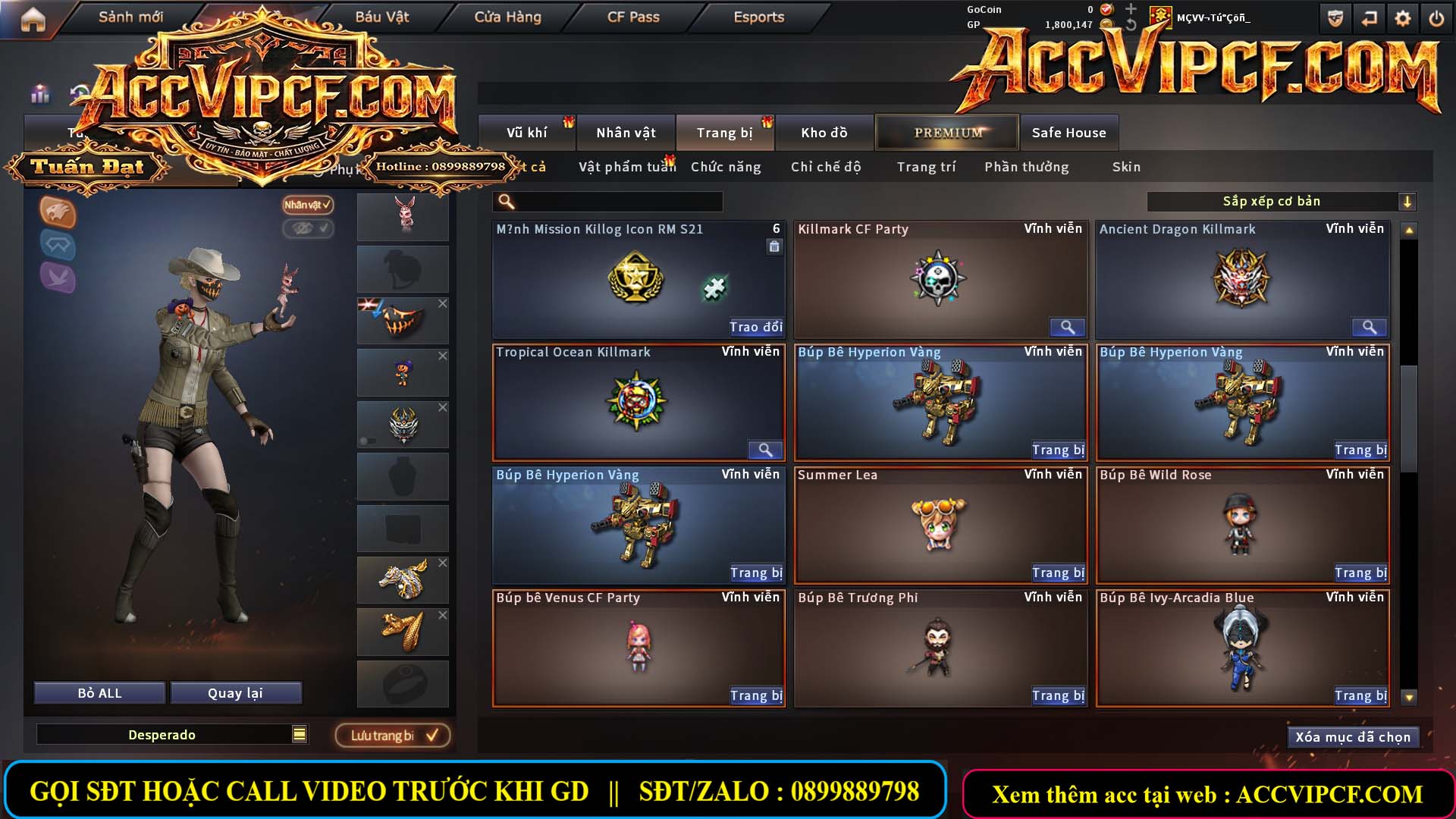 MÃ CF15844 - GIÁ THUÊ : 4M3 - CHIẾN ZOM XINH, C4 NHẸ - 26 VIP - VIP4