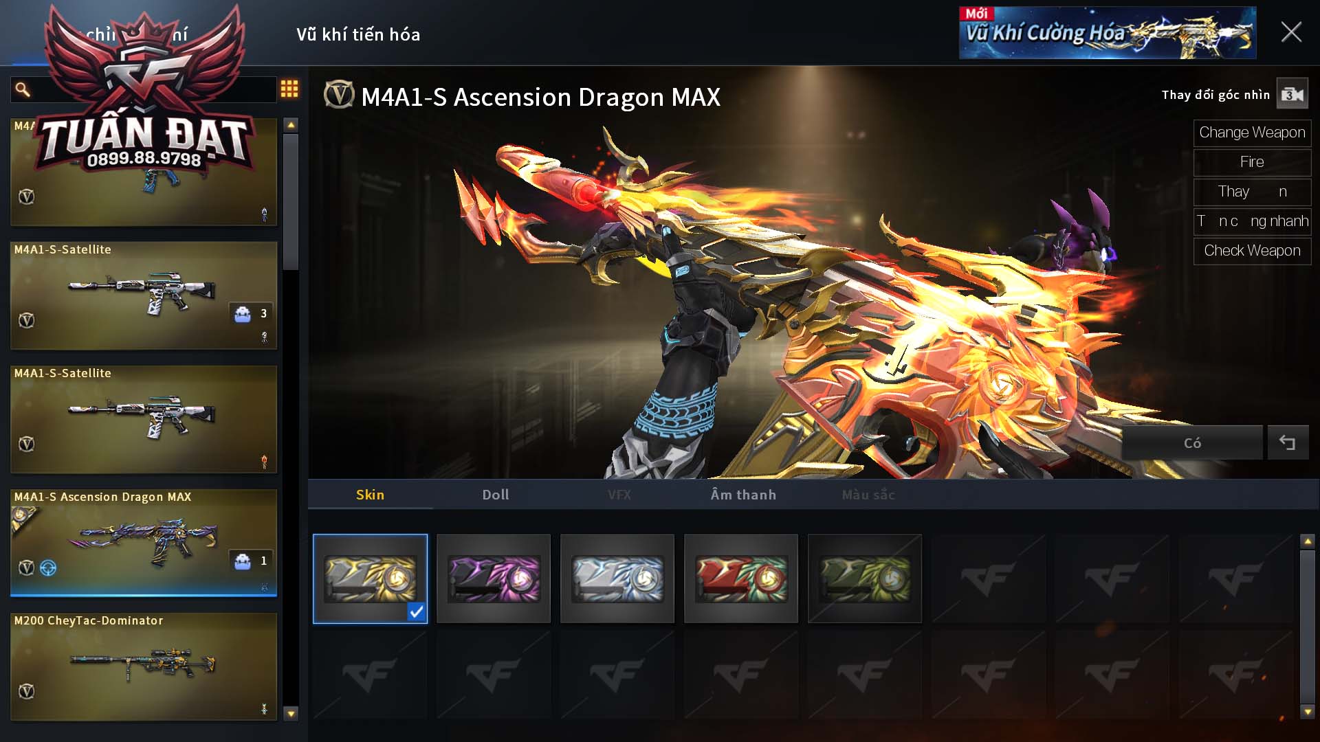 MÃ CF16002 - GIÁ THUÊ : 3999K - CHIẾN ZOM M4 MAX - VIP6