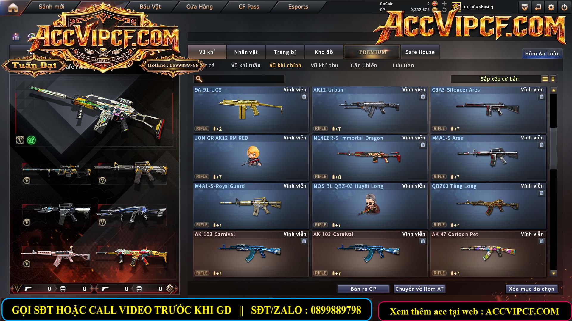 MÃ CF16317 - GIÁ THUÊ : 3999K - CHIẾN C4 + ZOM THỦ 6N VOI - 33 VIP - VIP5