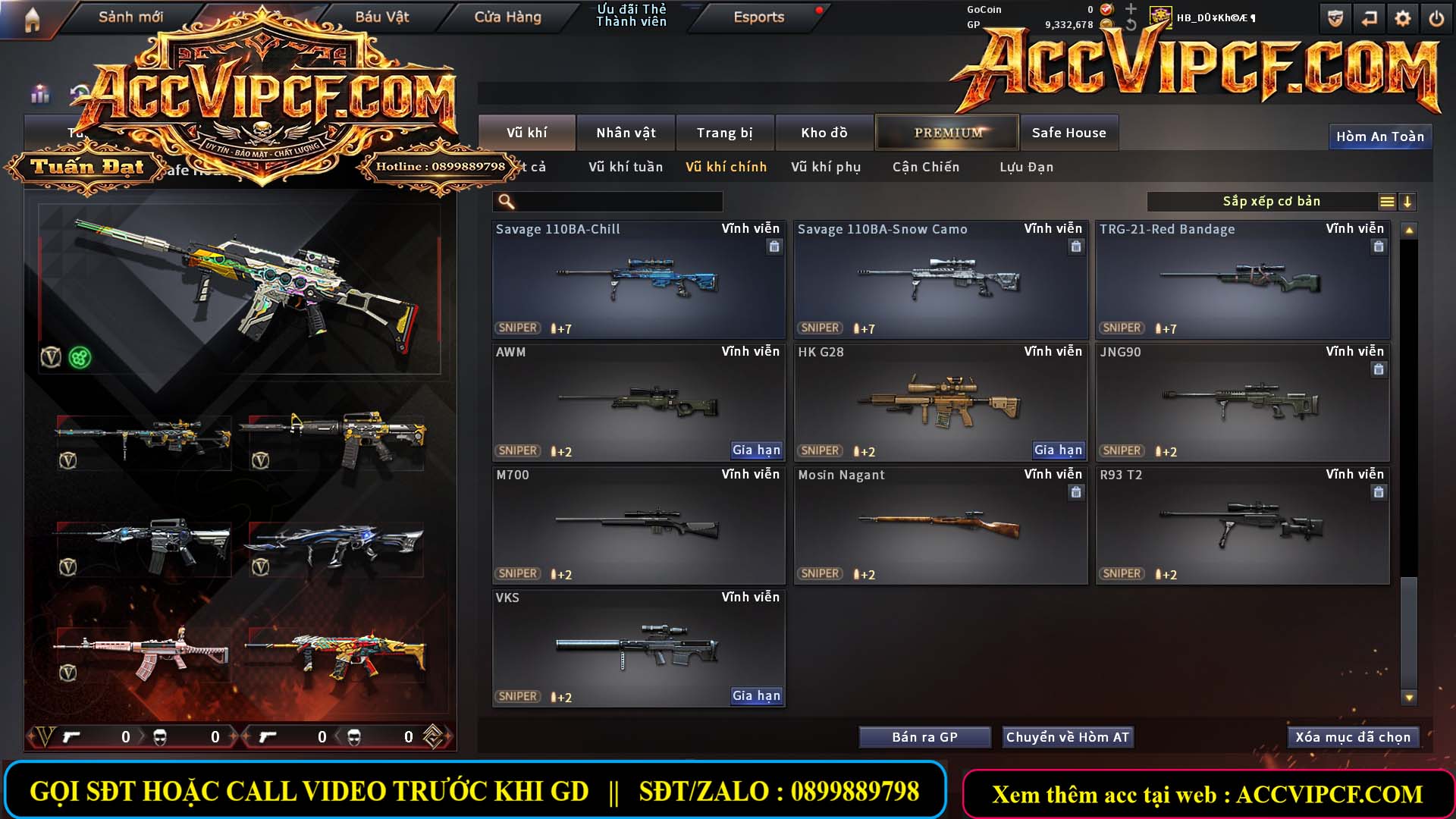 MÃ CF16317 - GIÁ THUÊ : 3999K - CHIẾN C4 + ZOM THỦ 6N VOI - 33 VIP - VIP5
